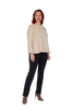 Maglia Sara felpa spalle scoperte pelouche cipria