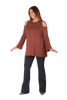 Ischia Long-Sleeved Top in Cinnamon Jersey