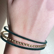 set 3 bracciali oro e verde