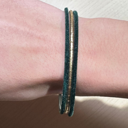 set 3 bracciali oro e verde
