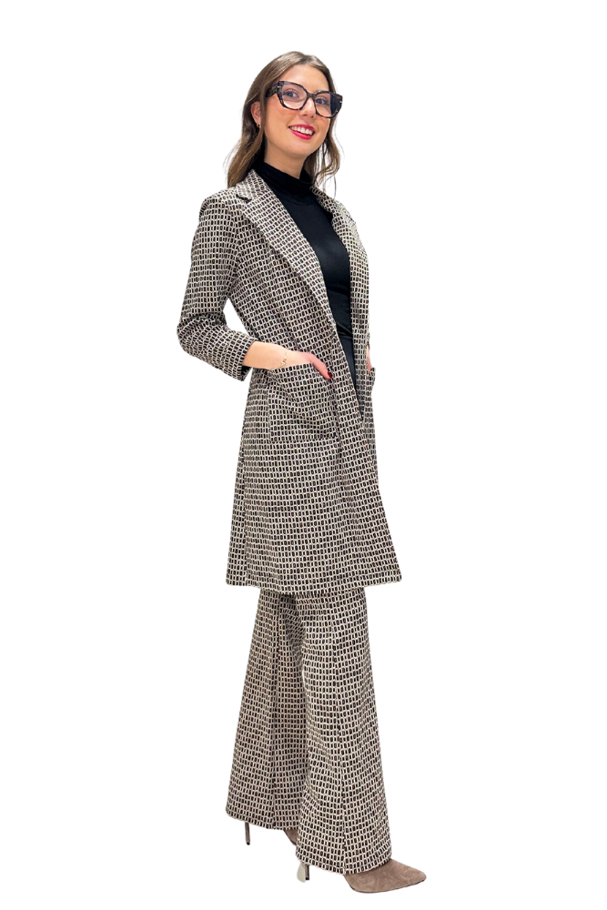 Panta Milano jacquard lurex con baschina
