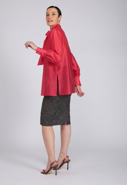 Camicia Cloe in organza fucsia