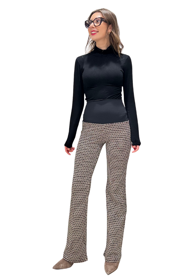 Panta Milano jacquard lurex con baschina