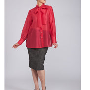 Camicia Cloe in organza fucsia