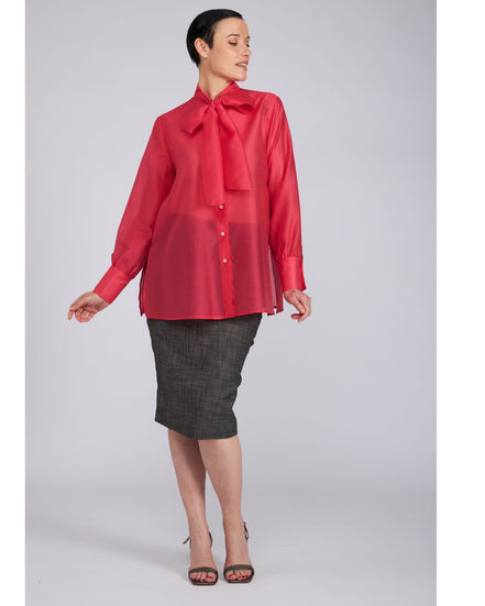 Camicia Cloe in organza fucsia