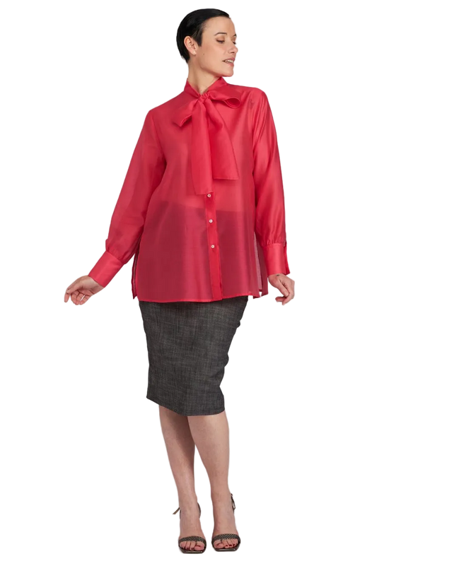 Camicia Cloe in organza fucsia
