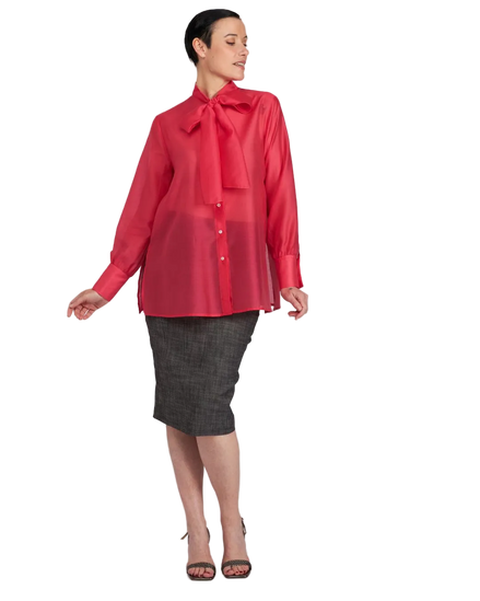Camicia Cloe in organza fucsia