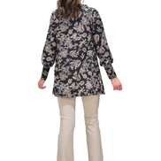 Maglia lunga fantasia nero beige Greta