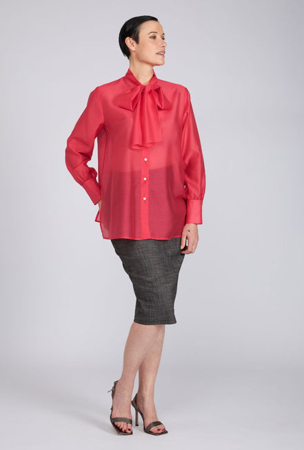Camicia Cloe in organza fucsia