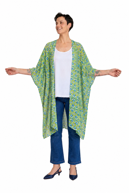 Kimono Jo fantasia verde blu
