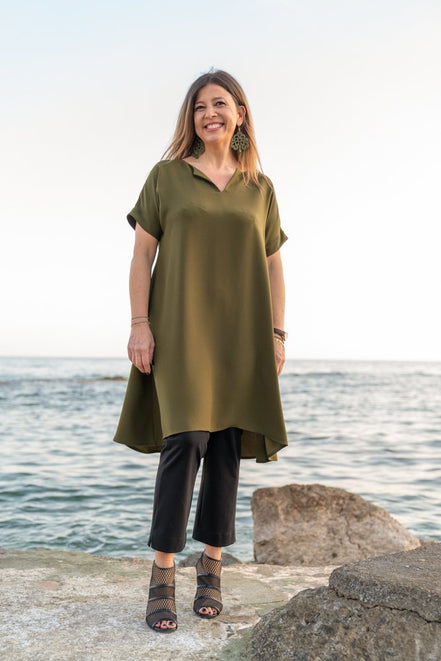 Milano Dress in Army Green