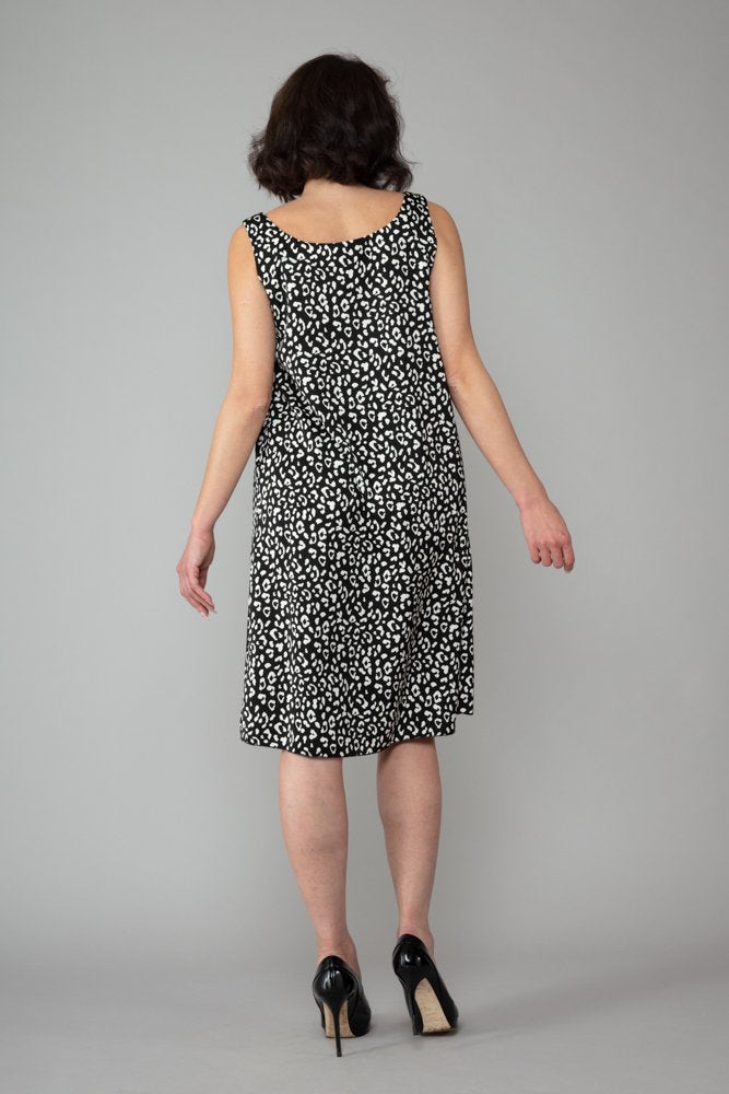 Nina Dress in Black Animal Print