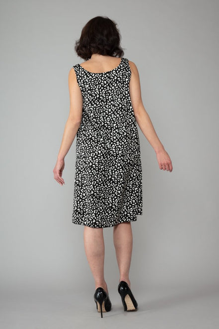 Nina Dress in Black Animal Print