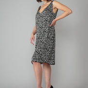 Nina Dress in Black Animal Print