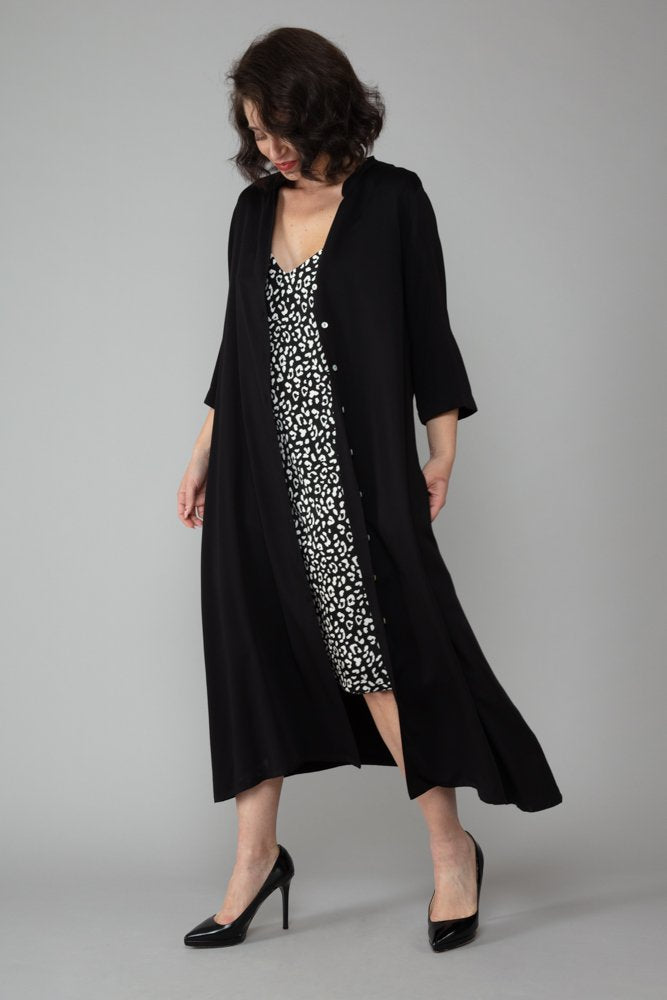 Nina Dress in Black Animal Print