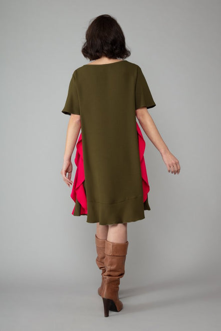 Abito Paris Verde Militare Fuxia