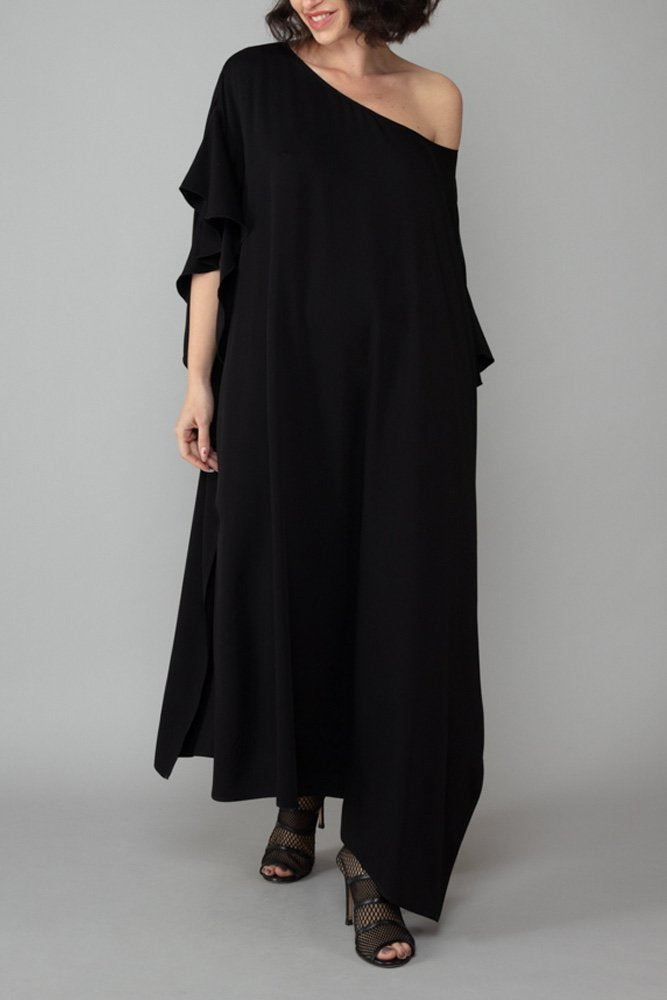 Ponza Dress in Black Viscose