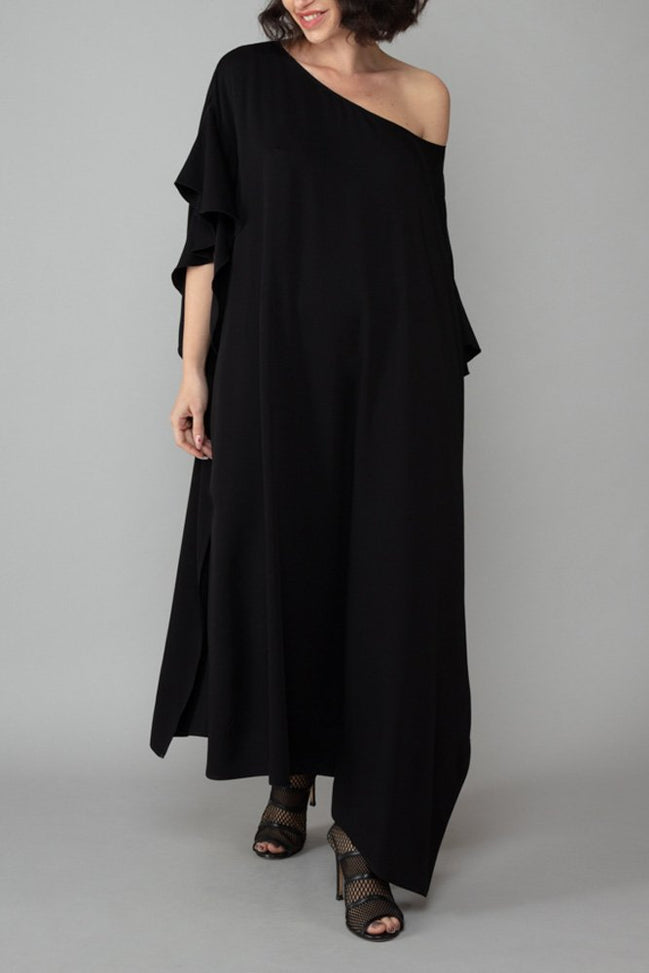 Ponza Dress in Black Viscose