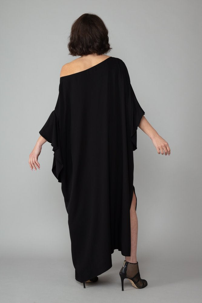 Ponza Dress in Black Viscose