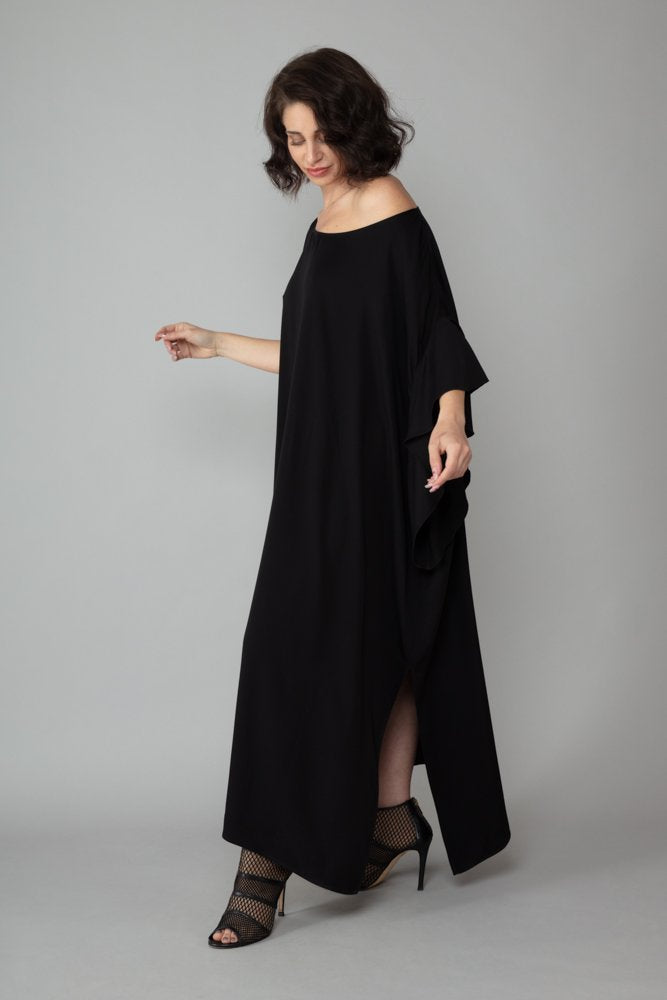 Ponza Dress in Black Viscose