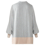 Camicia Paris pois lurex rosa su grigio