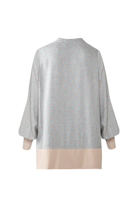 Camicia Paris pois lurex rosa su grigio