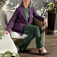 Panta Milano lurex verde con baschina