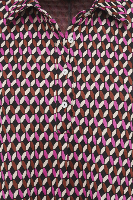 Panarea Dress in Pink Jacquard