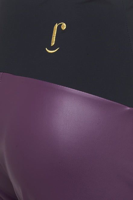 Panta donna in ecopelle viola con spacchi frontali – Panta NY