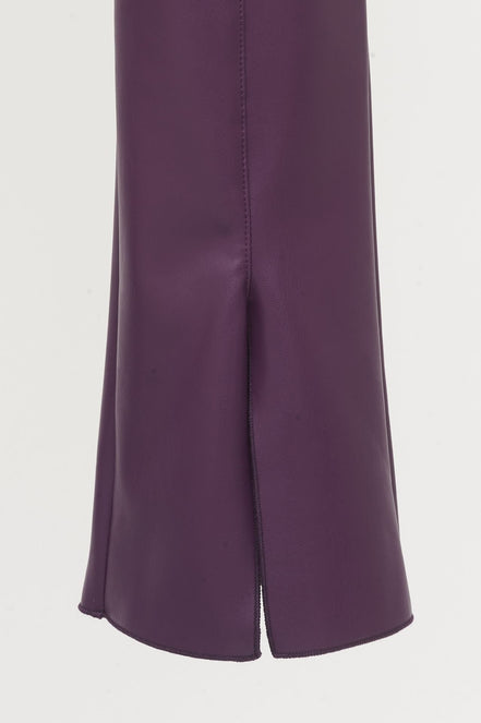 Panta donna in ecopelle viola con spacchi frontali – Panta NY