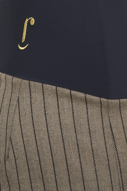 Panta Havana gessato marrone con baschina