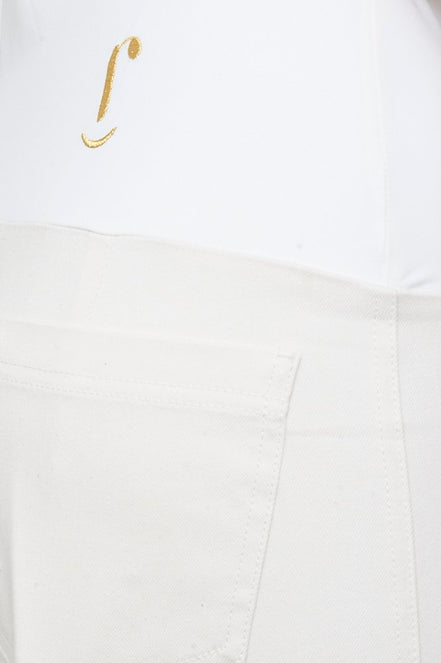Jeans Wide Leg bianco con baschina