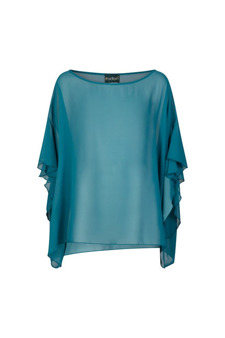 Top Capri voile ottanio