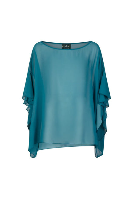 Top Capri voile ottanio