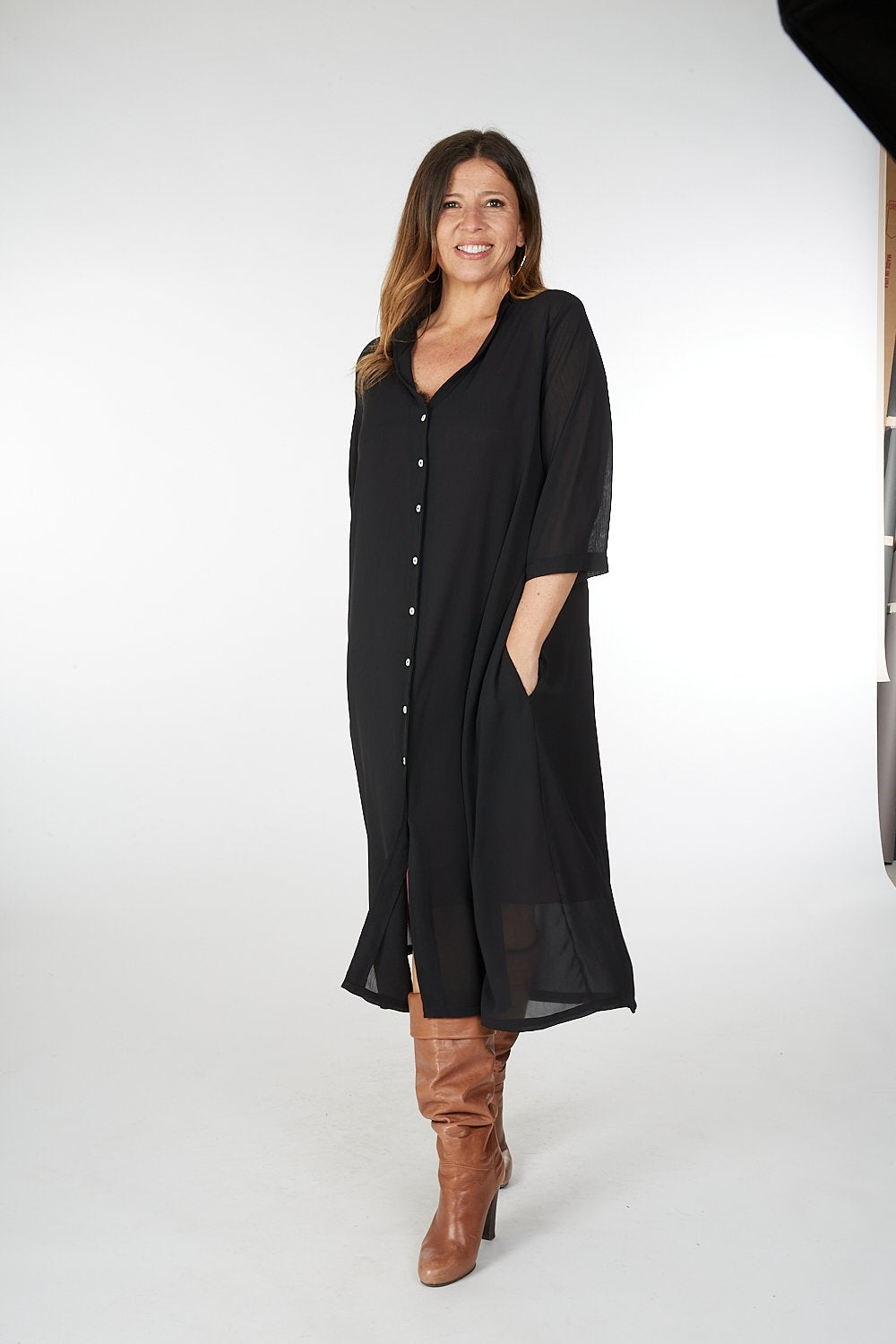 Abito Ischia tecno chiffon nero