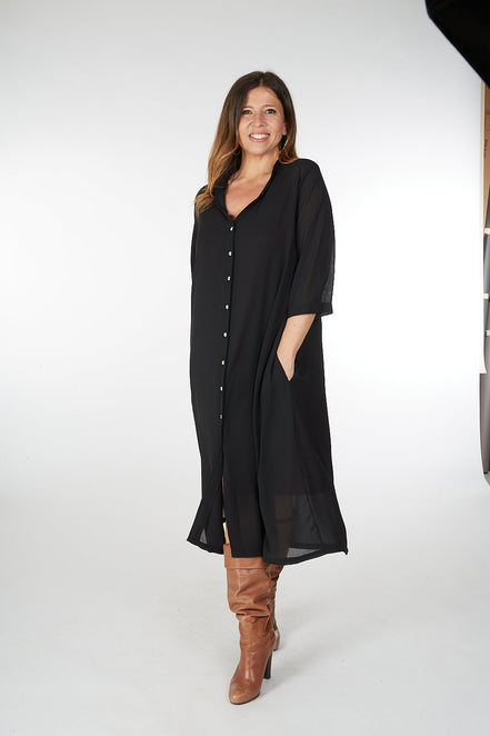 Abito Ischia tecno chiffon nero