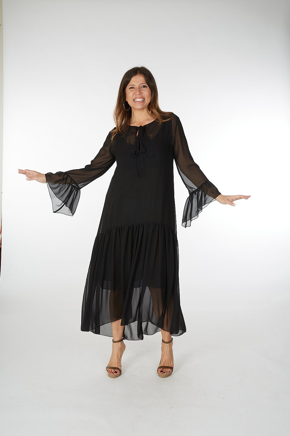 Abito Romantic Saint Tropez voile nero