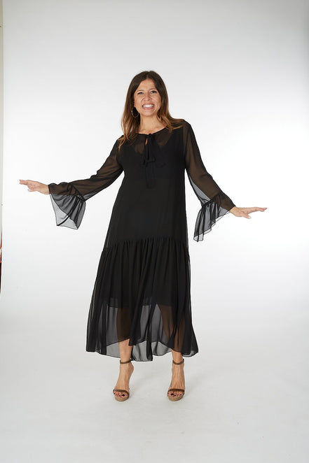 Abito Romantic Saint Tropez voile nero
