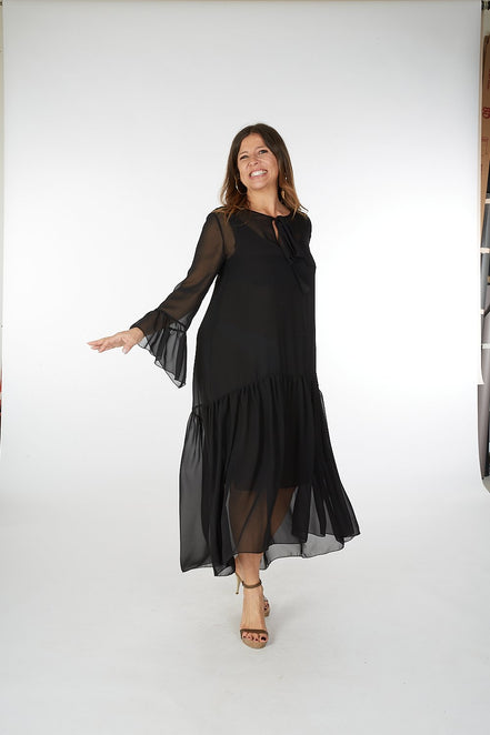 Abito Romantic Saint Tropez voile nero