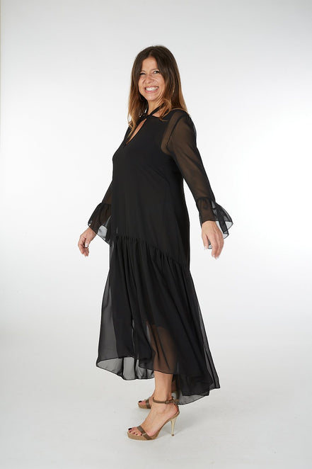 Abito Romantic Saint Tropez voile nero