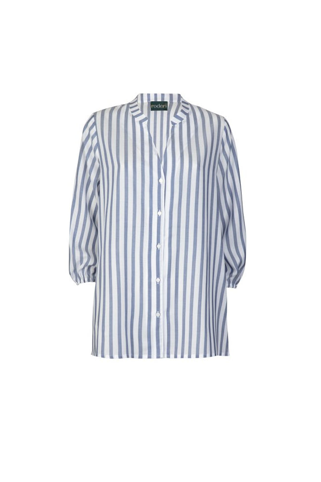 Camicia Vulcano riga bianca blu