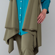 Gilet Frisco in punto Milano di cotone verde militare