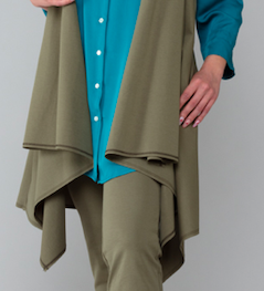 Gilet Frisco in punto Milano di cotone verde militare
