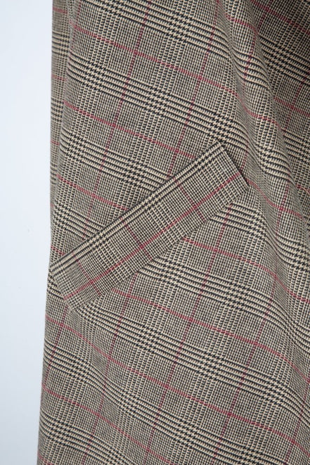 Gilet Barcelona principe di galles beige, nero e rosso