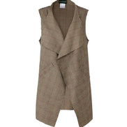 Gilet Barcelona principe di galles beige, nero e rosso