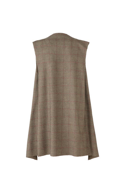 Gilet Barcelona principe di galles beige, nero e rosso