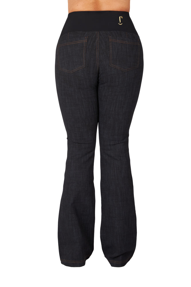 Flare Jeans in Washed Blue Milano Knit