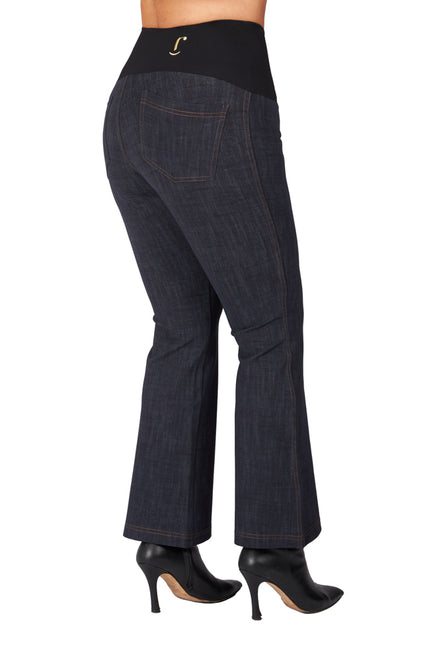 Jeans zampetta punto milano blu delavè