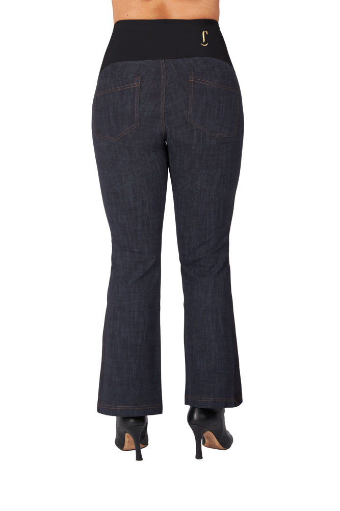 Jeans zampetta punto milano blu delavè