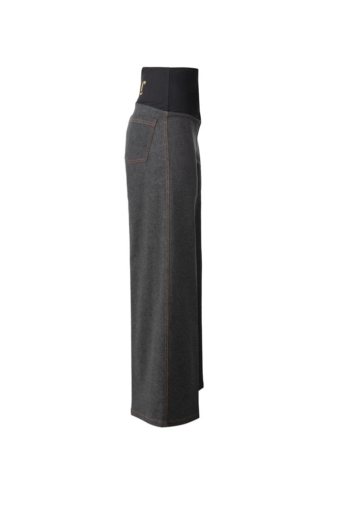 Jeans Wide Leg antracite con baschina